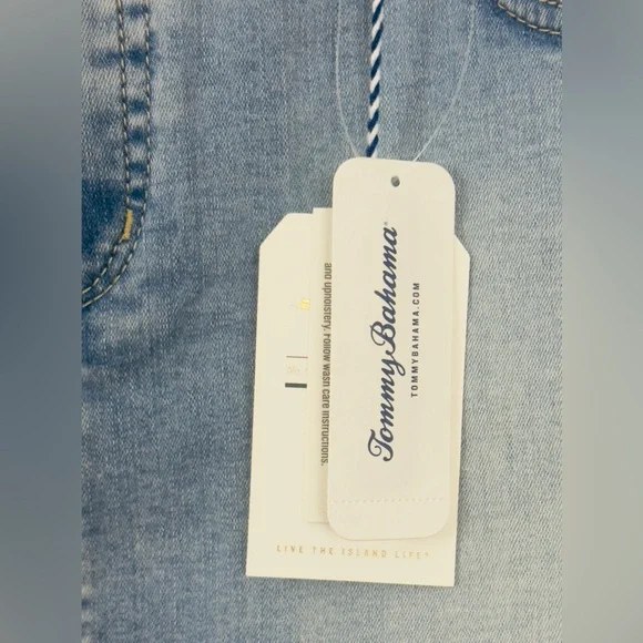 Tommy Bahama Boracay® Indigo Raw-Edge Midi Bleach Wash Denim Skirt Size 6. NWT - Picture 9 of 14